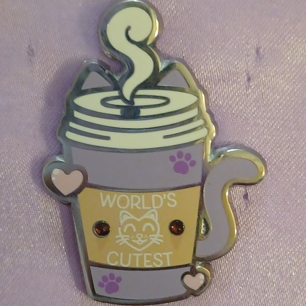 3 for $15!!! | Purple Coffee Kitten Enamel Pin